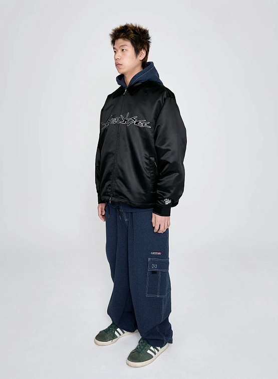 Куртка YESEYESEE Logo Applique Satin Coach Black