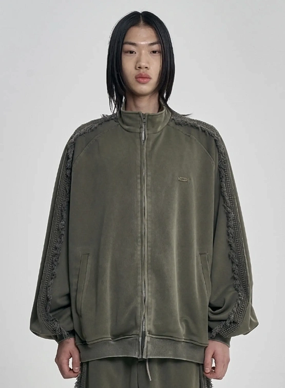 Толстовка AJOBYAJO Lace Trimming Raglan Track Khaki