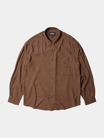 Рубашка FrizmWORKS Silky Linen Relaxed Shirt Brown