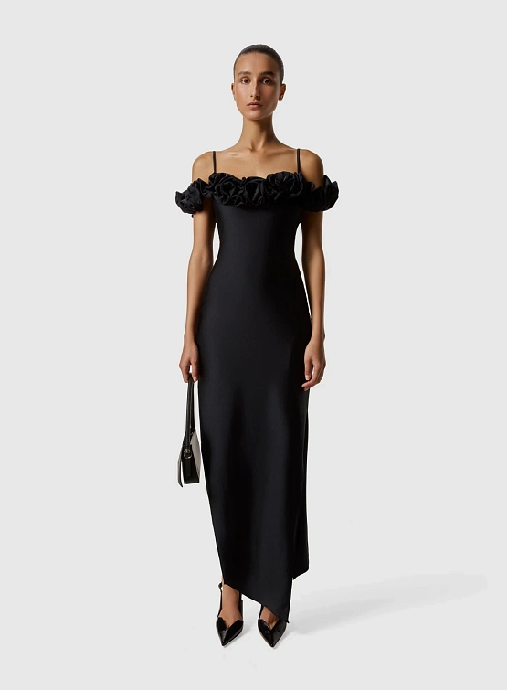 Женское Платье Coperni Ruffle Dress Black