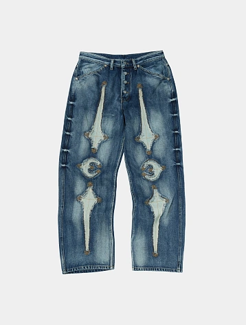 Джинсы Thug Club TC Bone Leather Blue