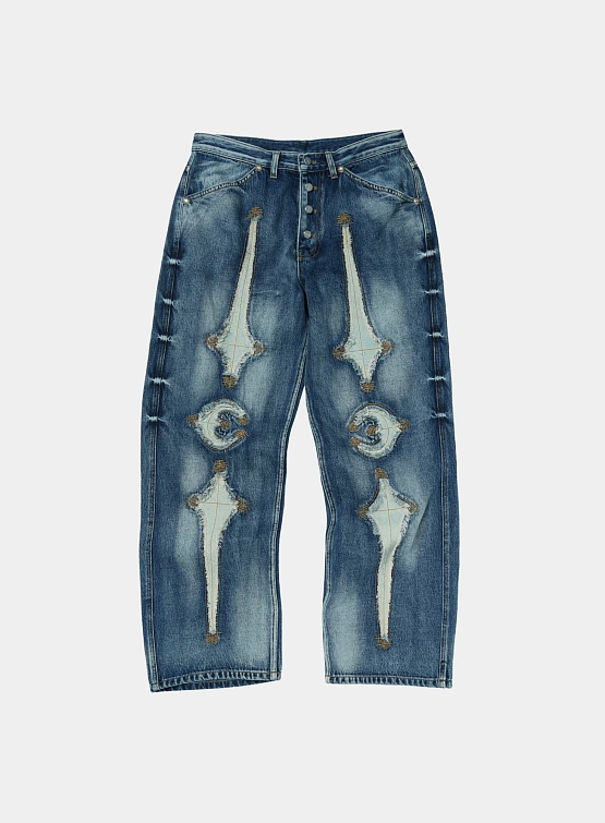 Джинсы Thug Club TC Bone Leather Blue