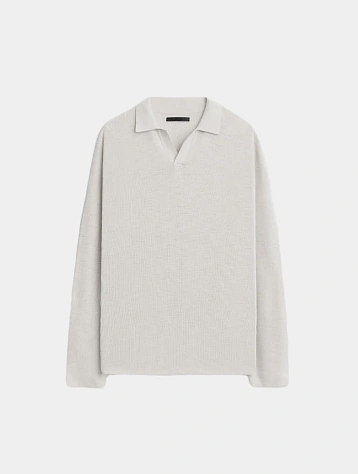 Рубашка-поло Stampd Ribbed Knit LS Polo Fog