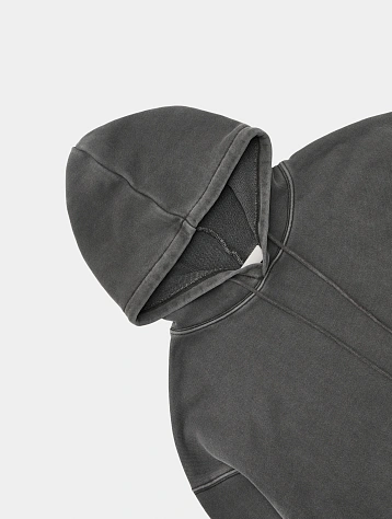 Худи AMOMENTO Garment Dyed Hoodie Charcoal