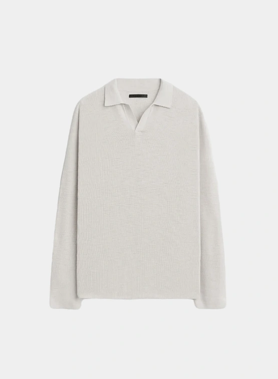 Рубашка-поло Stampd Ribbed Knit LS Polo Fog