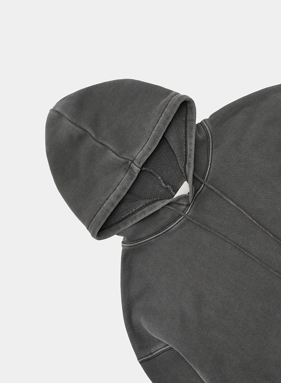 Худи AMOMENTO Garment Dyed Hoodie Charcoal