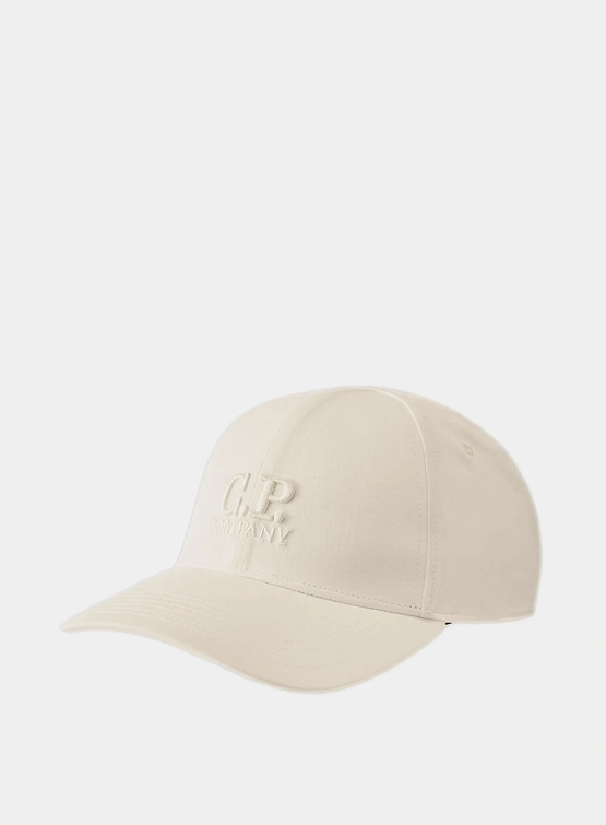 Кепка C.P. Company Gabardine Logo Cap Gauze White