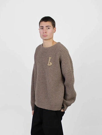 Свитер lorenz El Appliqué Fisherman Knit Brown