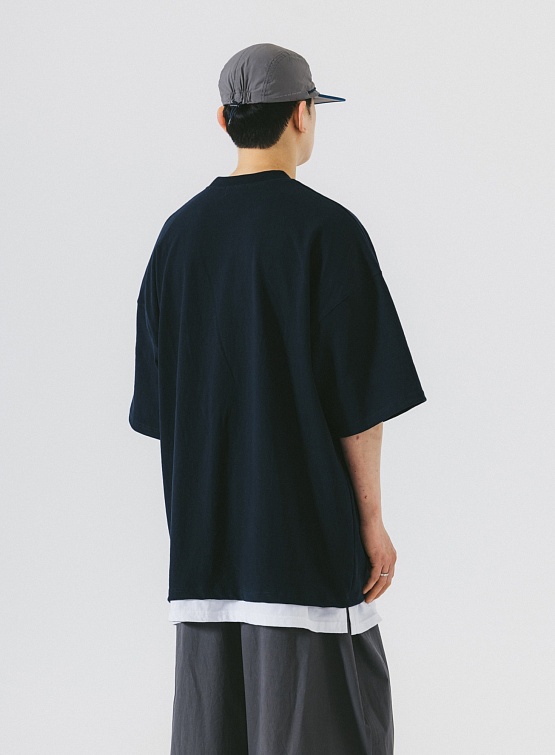 Футболка ANGLAN Hidden Wappen Pocket Half Tee Navy