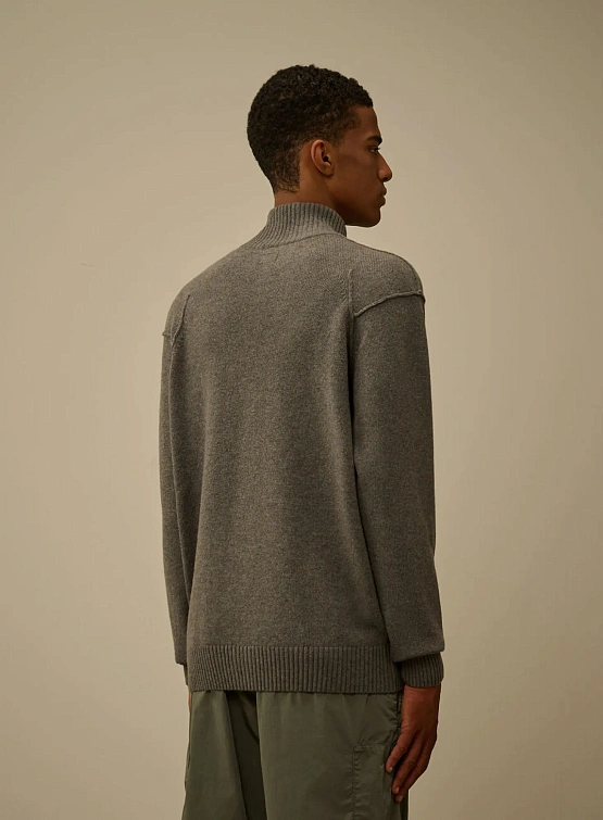 Кардиган C.P. Company Lambswool GRS Full Zip Gunmetal