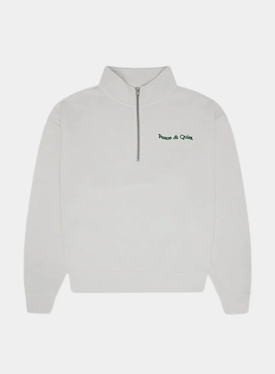 Халф-зип MUSEUM OF PEACE & QUIET Wordmark White