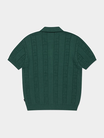 Поло LMC Jqd Zip-Up Knitted Polo Shirt Dark Green