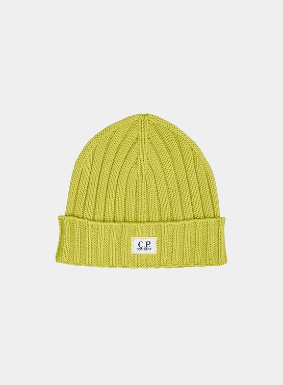 Шапка C.P. Company Extrafine Merino Wool Logo Green Sheen
