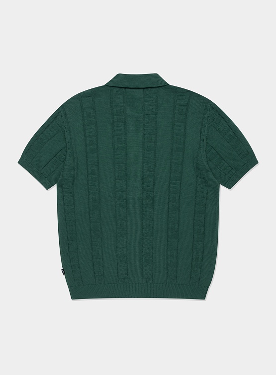 Поло LMC Jqd Zip-Up Knitted Polo Shirt Dark Green