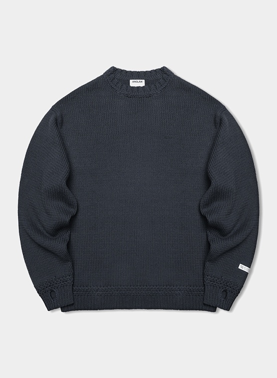 Свитер ANGLAN Round Heavy Sweater Blue Grey