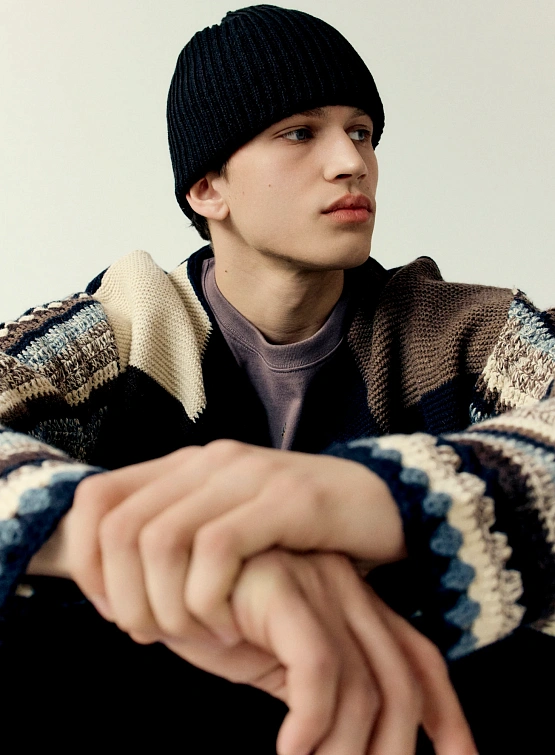 Кардиган YESEYESEE Color Block Croche Knit Zip Up Multi