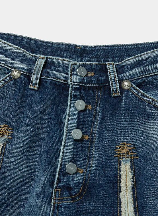 Джинсы Thug Club TC Bone Leather Blue