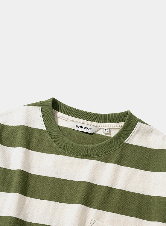 Лонгслив Uniform Bridge Naval Stripe Pocket L/S Tee Olive