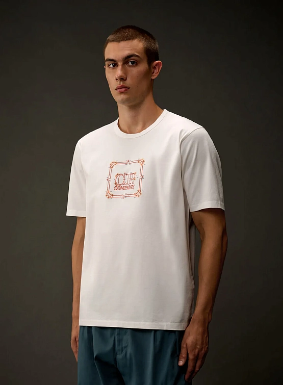 Футболка C.P. Company Metropolis Series EMB Gauze White