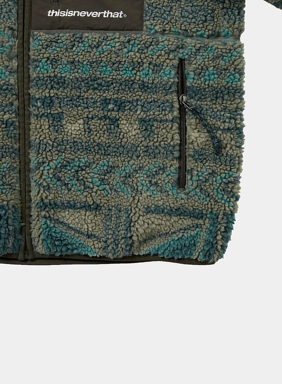 Флисовая куртка thisisneverthat SP Sherpa Fleece Olive