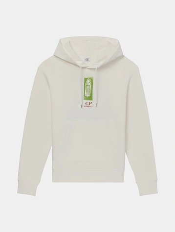 Худи C.P. Company Cotton Fleece Hooded Gauze White