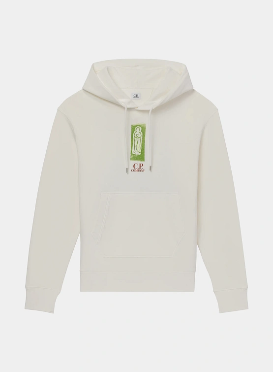 Худи C.P. Company Cotton Fleece Hooded Gauze White
