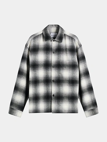 Рубашка MKI MIYUKI ZOKU Wool Check Box Off White/Black