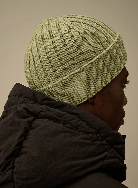 Шапка C.P. Company Extrafine Merino Wool Logo Tea