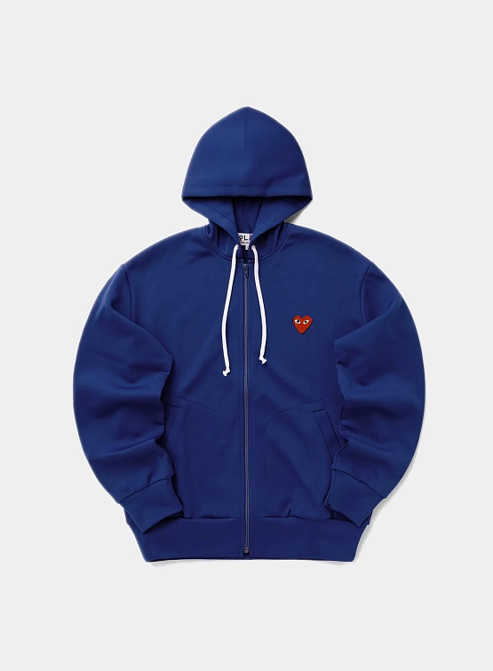Зип-худи Comme des Garçons PLAY Red Heart Zip-Up Navy