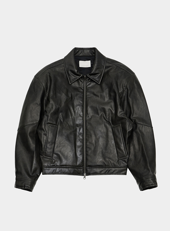 Бомбер AMOMENTO Vegan Leather Blouson Black