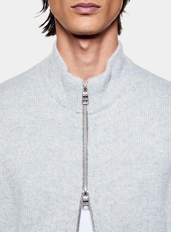 Кардиган MKI MIYUKI ZOKU Mohair Blend Knit Track Light Grey