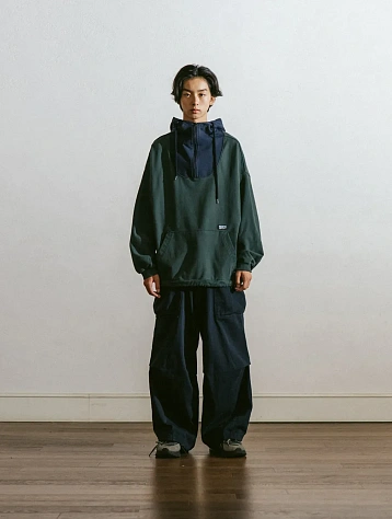 Худи ANGLAN Wrap Half Zip Green/Navy