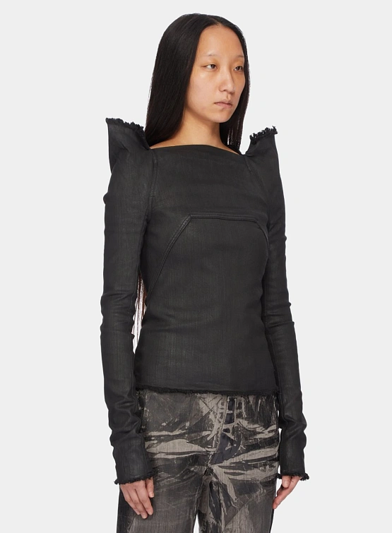 Женский топ RICK OWENS DRKSHDW Denim Tec Wax Black