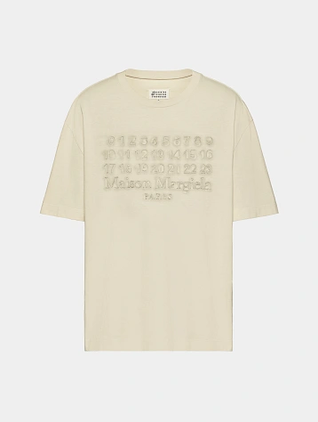 Футболка Maison Margiela Embroidered Logo Ecru