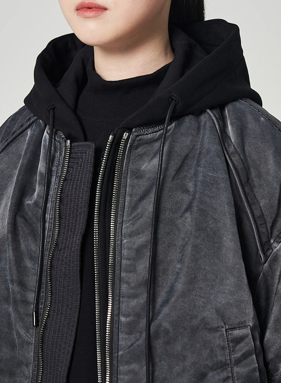 Женская куртка JUUN.J Overdying Hood MA-1 Jumper Black