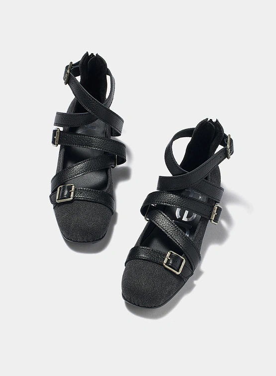 Женские балетки OPEN YY Cross Band Ankle Black