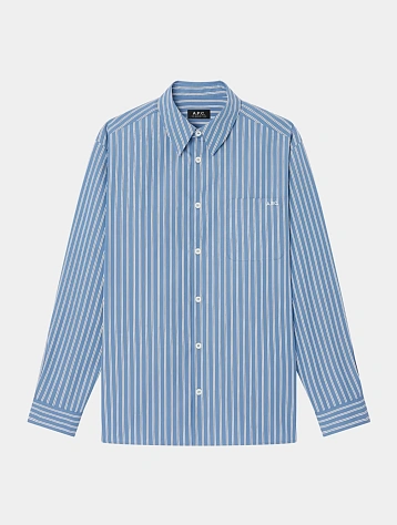 Рубашка A.P.C. Malo Logo Blue