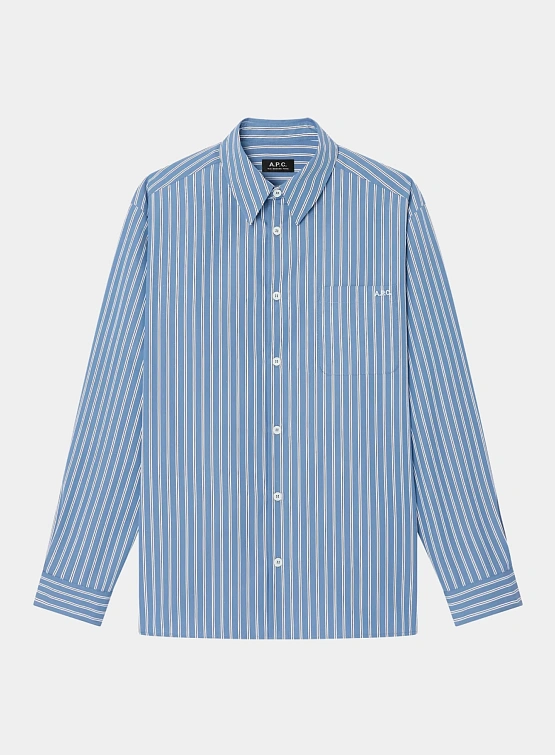 Рубашка A.P.C. Malo Logo Blue