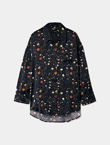 Женская рубашка R13 Drop Neck Floral On Black