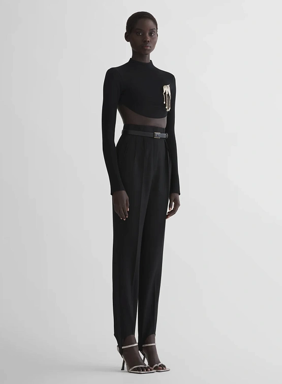 Женские брюки MUGLER Tuxedo Cigarette Stirrup Black