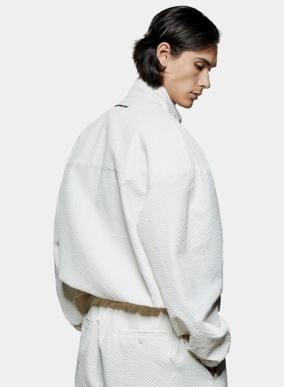 Халф-зип MKI MIYUKI ZOKU Seersucker Quarter Bone