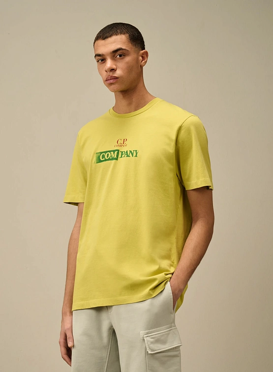Футболка C.P. Company 24/1 Jersey Logo Cress Green