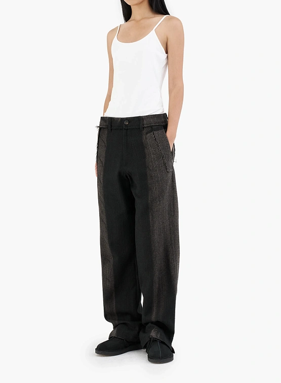 Брюки JIYONGKIM Sun-Bleached Raw Edged Straight Black