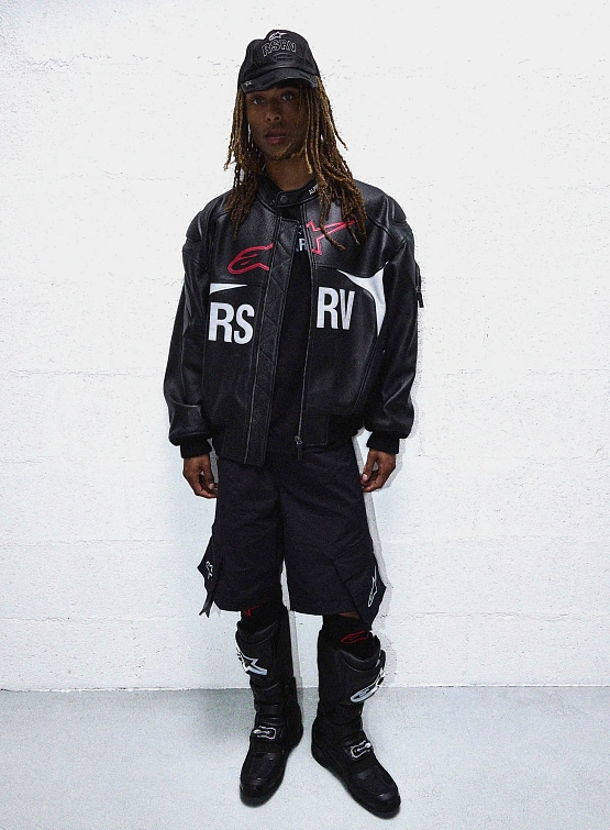 Кожаная куртка ALPINESTARS RSRV The Chief Bomber Blk/Wh/Red