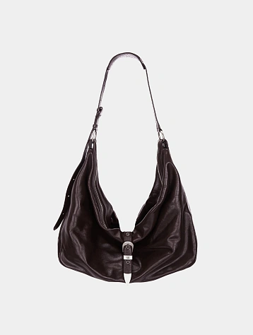 Сумка MARGESHERWOOD Belted Hobo Glossy Dark Brown