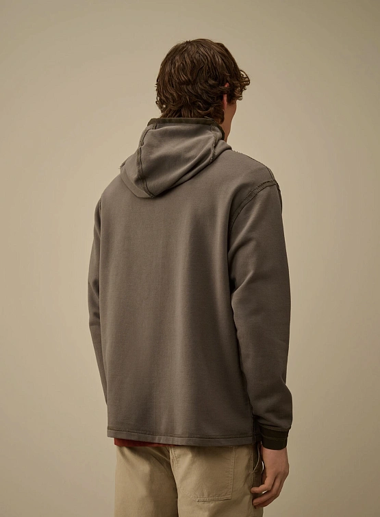 Зип-худи C.P. Company Diagonal Fleece Mixed Smoked Pearl