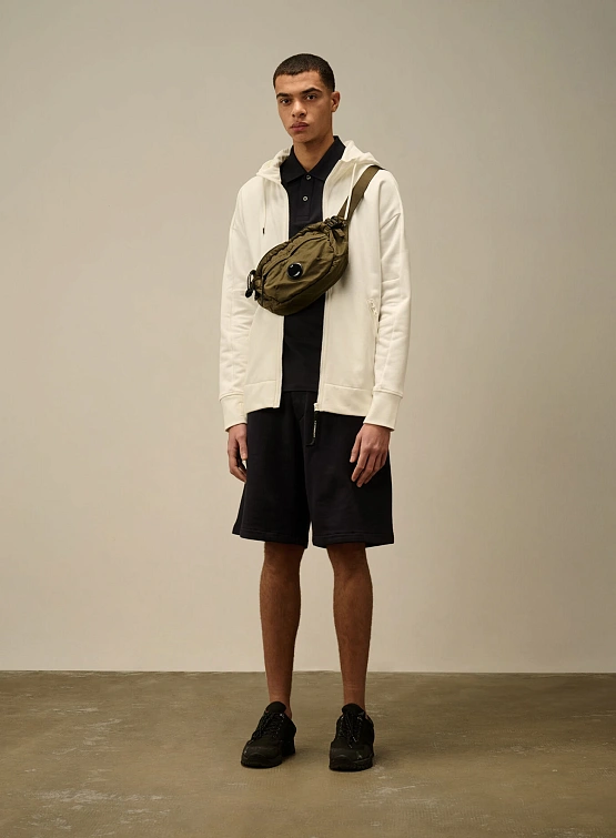 Зип-худи C.P. Company Diagonal Raised Fleece Goggle Gauze White