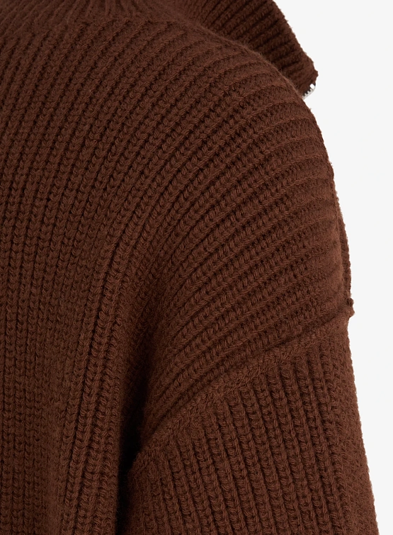 Халф-зип Études Military Rib Dk Brown