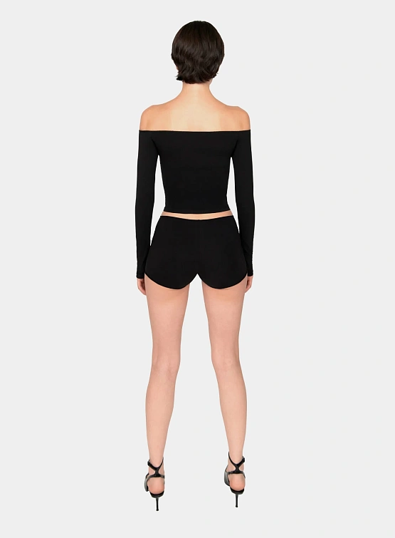 Женский лонгслив XSAI Off Shoulder Dusty Black