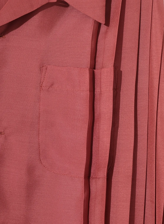 Женская рубашка UNDERCOVER Pleated Mix Open Collar Top Red